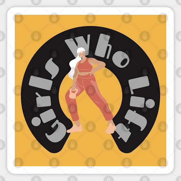 Girls Who Lift Yellow & Brown Sticker by ZUCCACIYECIBO